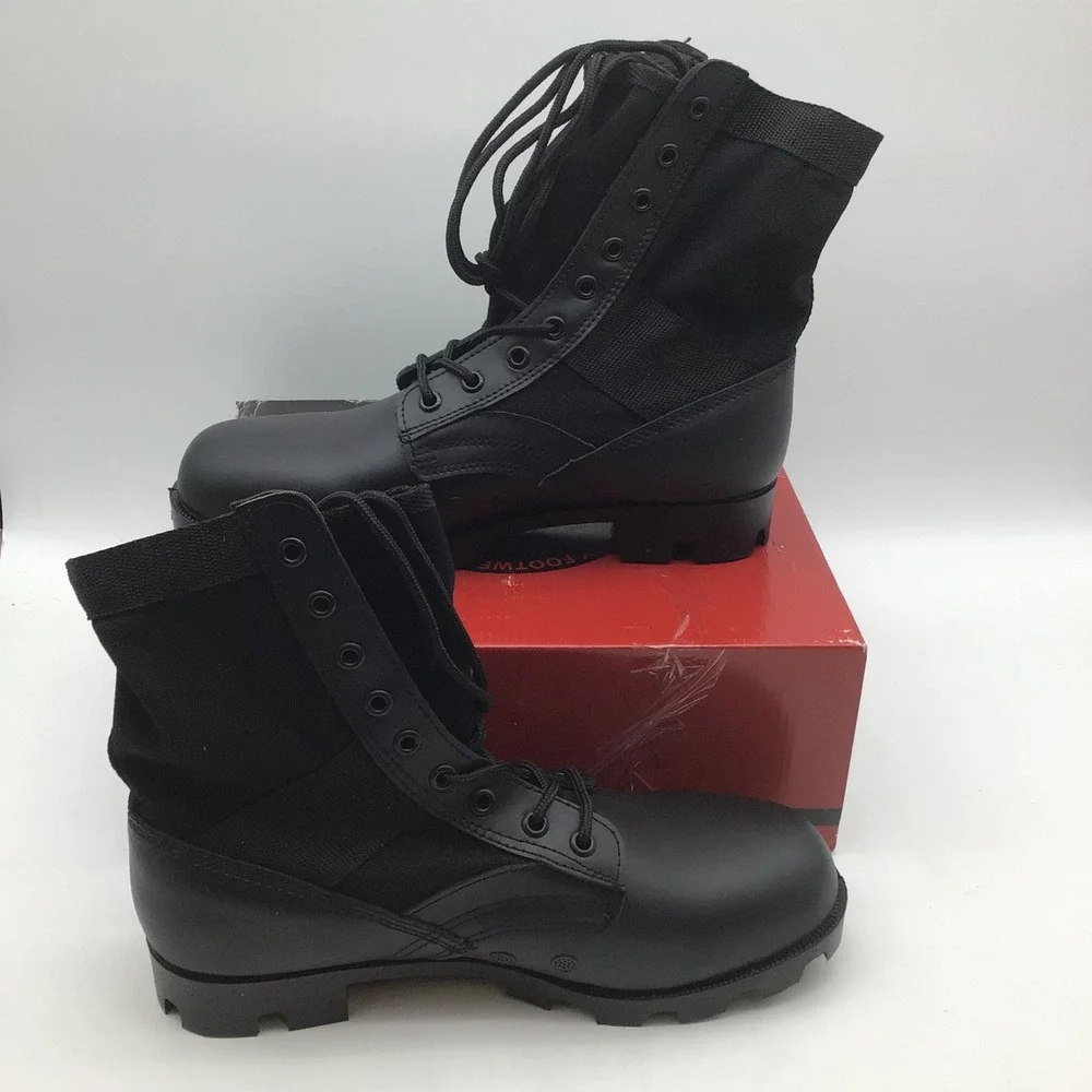 Rothco 5081 GI Type Jungle Boot Black Leather Canvas Tactical Combat Mens 11R - Picture 2 of 8